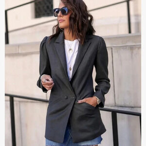 NWT Amazon The Drop Cutout-Back blazer by lucywhims. Charcoal. Size XS.